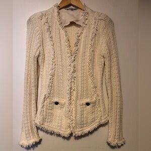 INTERMIX Ivory Knit Cardigan